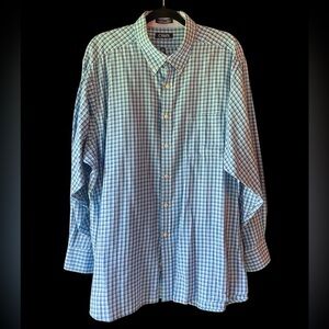 Chaps Men's Blue and White Plaid Shirt
